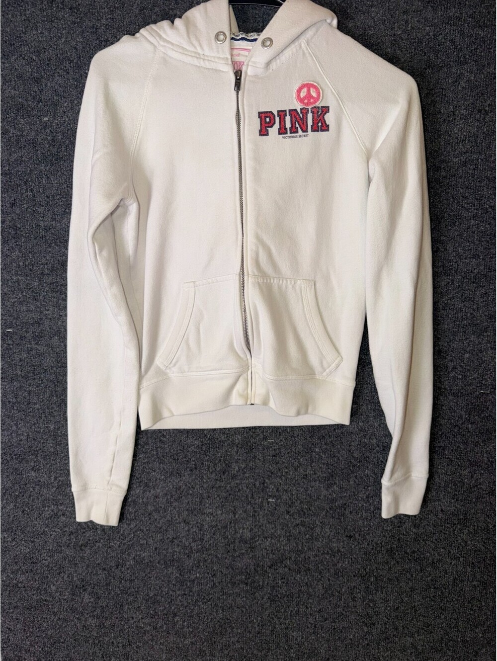 Victoria Secret PINK Arizona Wildcats Full Zip Hoodie Womens Small White College